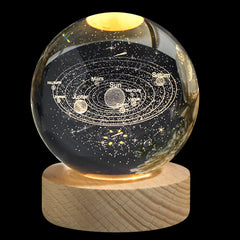 3D Planet Crystal Ball Night Light | Cosmic Series Decorative Light | Soft Glow Gift for Kids