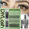 Natural Look Eyelash Extensions Kit | 551 Clusters with Glue, Tweezers, Brush & Remover | Professional Eyelash Extensions for Women