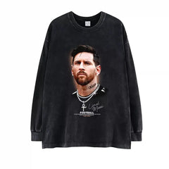  Football Legends Long Sleeve Graphic Tees – Iconic Players Collection | Sportswear for Fans