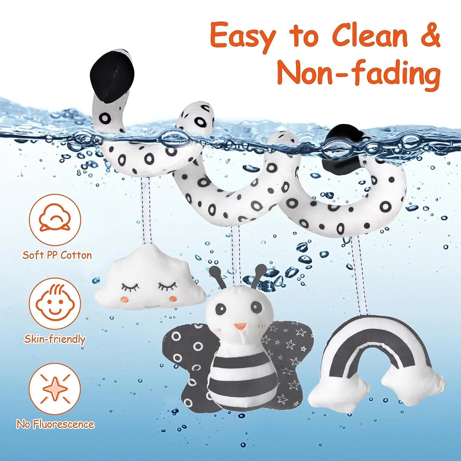 Baby Car Seat Toys – Musical Plush Spiral Activity Toy for Stroller and Infant – Engaging Hanging Toys for Newborns 0-12 Months