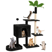 Wecharmer Cat Tree Tower for Indoor Cats | Plush Cat Condo with Green Leaves, Hanging Ball, and Leaf-Shaped Design | Cat Furniture with Scratching Posts