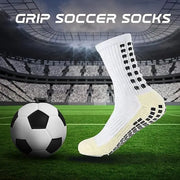 3-Pack Anti-Slip Grip Socks for Soccer, Football, Basketball & Sports | Non-Slip Quick-Dry Breathable Socks for Men & Women