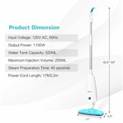 1100W Electric Steam Mop for Carpet Cleaning with Built-in Water Tank – Powerful & Versatile Steamer