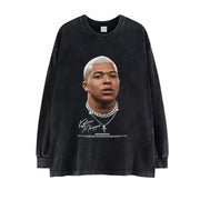  Football Legends Long Sleeve Graphic Tees – Iconic Players Collection | Sportswear for Fans