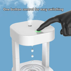 Innovative Anti-Gravity Water Drop Humidifier with Air Conditioning Mist Spray - Ideal for Quiet Bedroom or Office Use, Featuring a 580ML Water Tank