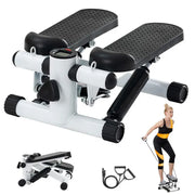 Health & Fitness Mini Stepper for Home Exercise | Stair Step Workout Machine with Resistance Bands & LCD Monitor | 330LBS Capacity