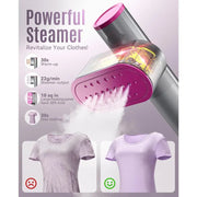 Travel Garment Steamer 2-in-1 | Fast Heat-Up 15S | 100V-240V Wide Voltage | 150ml Tank | Dual Steam Levels | Ceramic Heat Panel | Portable Clothes Steamer for Business Trips & Global Travel