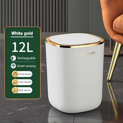 12L Smart Sensor Bathroom Trash Can | Luxury Automatic Garbage Bin for Kitchen & Toilet | Touchless Wastebasket for Smart Home