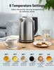 1.7L Stainless Steel Electric Kettle – 6 Temperature Settings, Strix Thermostat, Touch Control, Fast Boiling, Silver