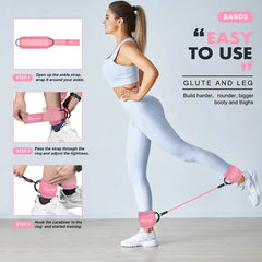 Ankle Resistance Bands with Cuffs | Leg & Butt Training Workout Equipment | Hip & Glute Kickback Bands