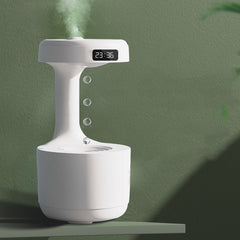 Large-Capacity Silent Anti-Gravity Aroma Diffuser and Humidifier with Clock and Waterfall Mist Effect for Office and Bedroom