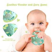 Dinosaur Teething Toys for Babies 0-18 Months – Food-Grade Silicone Sensory Balls, Soft & Safe Chew Toys, Textured for Teething Relief, Easy to Clean – Green