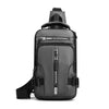 Men's Waterproof Nylon Crossbody Bag | USB Charging Travel Daypack | Multifunction Casual Messenger Chest Bag