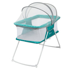 Sleep Spot Mint Crisscross Baby Bassinet - Stylish & Comfortable Infant Sleeper