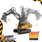 Remote Control Excavator – 11 Channel RC Construction Vehicle Toy with Rechargeable Battery, Lights & Sounds – Perfect Gifts for Kids Ages 3-12