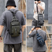 Men's Waterproof Nylon Crossbody Bag | USB Charging Travel Daypack | Multifunction Casual Messenger Chest Bag