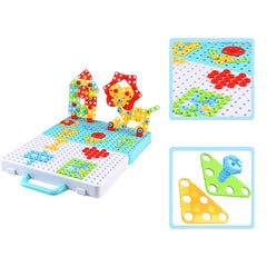 Kids Pretend Play Drill Screw Nut Puzzles Toys - 3D Puzzle Tool Set for Boys, Disassembly & Assembly Children's Drill Toy