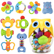 12-Piece Baby Rattle and Teether Set with Storage Box – Sensory & Developmental Toys for Newborns and Infants 0-12 Months