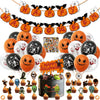 98-Piece Halloween Party Decoration Kit – Pumpkin Theme – Balloons, Cake Toppers, Stickers & More for Kids and Adults – Indoor & Outdoor Decor