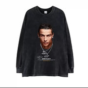  Football Legends Long Sleeve Graphic Tees – Iconic Players Collection | Sportswear for Fans