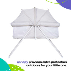 Sleep Spot Mint Crisscross Baby Bassinet - Stylish & Comfortable Infant Sleeper