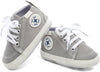 Soft Canvas Baby Sneakers with Anti-Slip Soles - High Top Denim First Walkers for Newborn Boys & Girls