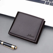 Men's Black PU Leather Wallet | Slim Credit Card Holder & Coin Purse | Short Money Bag for Men