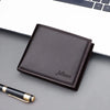 Men's Black PU Leather Wallet | Slim Credit Card Holder & Coin Purse | Short Money Bag for Men