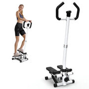 Upgraded Mini Stepper with LCD Monitor & Resistance Bands | Quiet Home Exercise Equipment | Supports Up to 330LBS