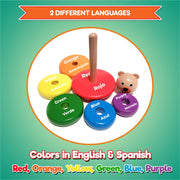  Wooden Stacking Rings - Bilingual Educational Toy for 2-Year-Olds | Learn Rainbow Colors in English & Spanish with Toddler Learning Games & Activities Ebook