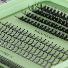 Natural Look Eyelash Extensions Kit | 551 Clusters with Glue, Tweezers, Brush & Remover | Professional Eyelash Extensions for Women