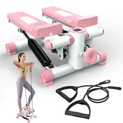 Upgraded Mini Stepper with LCD Monitor & Resistance Bands | Quiet Home Exercise Equipment | Supports Up to 330LBS