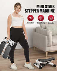 Health & Fitness Mini Stepper for Home Exercise | Stair Step Workout Machine with Resistance Bands & LCD Monitor | 330LBS Capacity