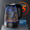 2.0L Glass Electric Kettle – 1200W Variable Temperature Control, 8-Cup Capacity, 4-Hour Keep Warm, Boil-Dry Protection