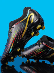 Unisex Ombre Lace-Up Football Shoes | Anti-Slip Breathable Soccer Cleats with Long Studs | Perfect for Summer Training, Match & Practice