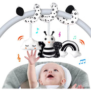 Baby Car Seat Toys – Musical Plush Spiral Activity Toy for Stroller and Infant – Engaging Hanging Toys for Newborns 0-12 Months