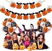 98-Piece Halloween Party Decoration Kit – Pumpkin Theme – Balloons, Cake Toppers, Stickers & More for Kids and Adults – Indoor & Outdoor Decor