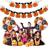 98-Piece Halloween Party Decoration Kit – Pumpkin Theme – Balloons, Cake Toppers, Stickers & More for Kids and Adults – Indoor & Outdoor Decor