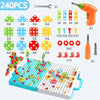 Kids Pretend Play Drill Screw Nut Puzzles Toys - 3D Puzzle Tool Set for Boys, Disassembly & Assembly Children's Drill Toy