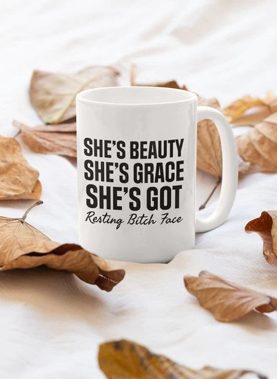 She’s Beauty, She’s Grace Inspirational Mug – Elegant Coffee Cup with Motivational Quote, Perfect Gift for Women