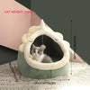 Cute Cartoon Animal Design Cat House - Semi-Closed Dinosaur & Animal Ear Shaped Cat Bed, Soft Warm Comfortable Spring Bedding Supplies for Pets - Perfect Mother's Day Gift