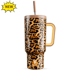 40oz Portable Spring Tumbler Cup with Handle - Food Grade  Insulated Vacuum Tumbler with Lid and Straws, Reusable Leak-Resistant Water Bottle