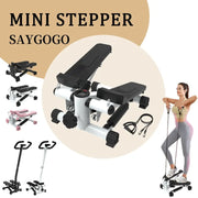 Upgraded Mini Stepper with LCD Monitor & Resistance Bands | Quiet Home Exercise Equipment | Supports Up to 330LBS