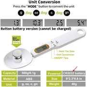 Digital Kitchen Scale 500g Capacity | 0.1g Precision LCD Food Scale | Mini Measuring Spoon for Baking, Coffee & Milk