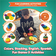  Wooden Stacking Rings - Bilingual Educational Toy for 2-Year-Olds | Learn Rainbow Colors in English & Spanish with Toddler Learning Games & Activities Ebook