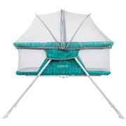 Sleep Spot Mint Crisscross Baby Bassinet - Stylish & Comfortable Infant Sleeper