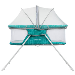 Sleep Spot Mint Crisscross Baby Bassinet - Stylish & Comfortable Infant Sleeper