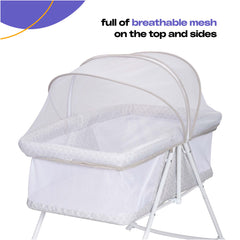 Sleep Spot Mint Crisscross Baby Bassinet - Stylish & Comfortable Infant Sleeper