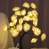 USB Rose Flower Tree Lamp with 24 LED Lights - Tabletop Home Decor and Party, Christmas, Wedding, Bedroom Lighting