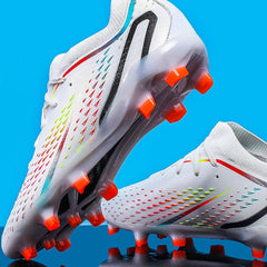 Unisex Ombre Lace-Up Football Shoes | Anti-Slip Breathable Soccer Cleats with Long Studs | Perfect for Summer Training, Match & Practice